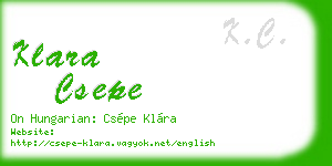 klara csepe business card